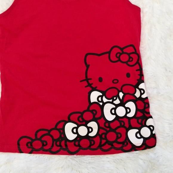 Hello Kitty Bows Cropped Red Tank Top - Picture 2 of 3